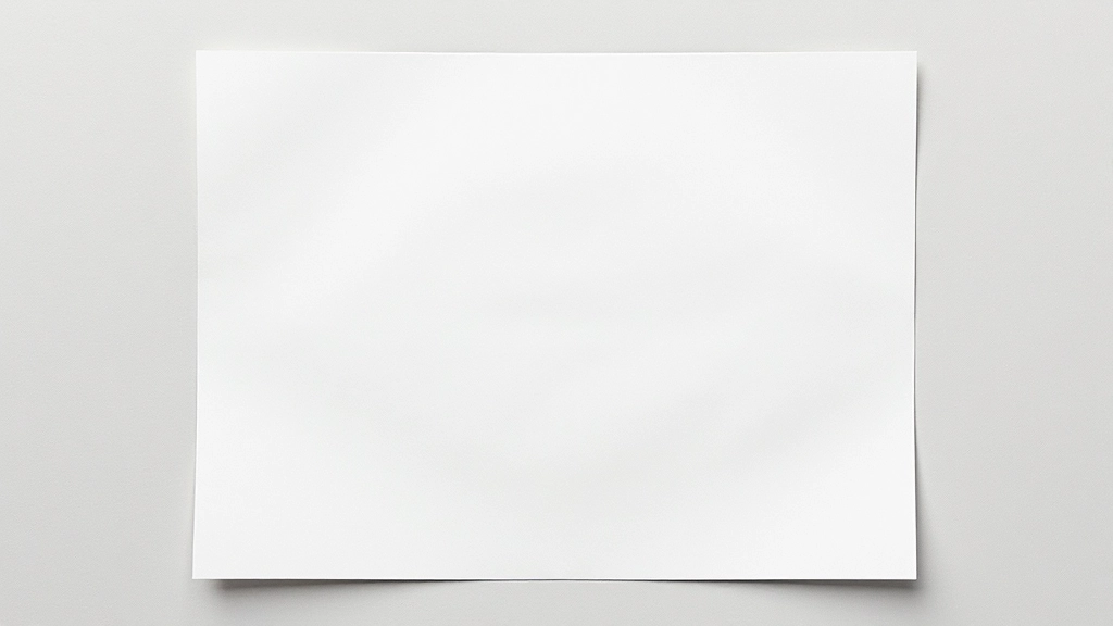 Minimalistisch webdesign-voorbeeld met duidelijke witruimte en drie verschillende tekstgrootten op wit papier